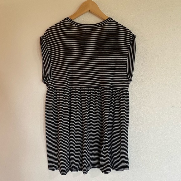 Black and White Striped Mini Swing Dress - Picture 2 of 2